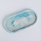 Свеча в бетоне на подставке "Лофт", соевый воск, деревянный фитиль, бело-синяя - фото 24739581