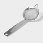 Сито для просеивания с ручкой Доляна Zero, d=10 см, нержавеющая сталь, серебристое - Фото 3