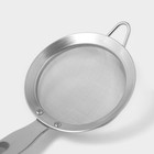 Сито для просеивания с ручкой Доляна Zero, d=10 см, нержавеющая сталь, серебристое - Фото 4
