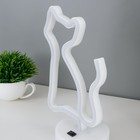 Ночник "Кошечка" LED (розовый свет) от батареек 3хААА USB 15x10x25 см RISALUX - фото 21445727