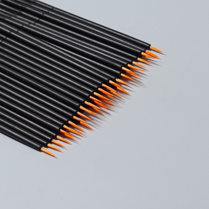 Набор кистей для дизайна ногтей, 50 шт, 10 см, цвет чёрный/коричневый 25605