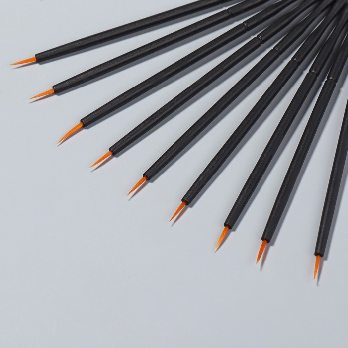 Набор кистей для дизайна ногтей, 50 шт, 10 см, цвет чёрный/коричневый 25605