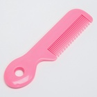 Набор по уходу за ребенком, 5 предметов: расческа, пинцет, ножницы, книпсер, пилка, розовый - Фото 4