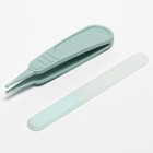 Детский маникюрный набор (ножницы, книпсер, пилка, пинцет), голубой - фото 21445782