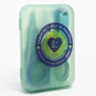 Детский маникюрный набор (ножницы, книпсер, пилка, пинцет), голубой - фото 21445784