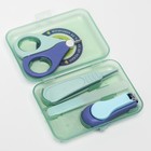 Детский маникюрный набор (ножницы, книпсер, пилка, пинцет), голубой - фото 21445779