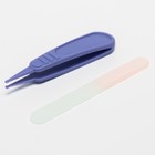 Детский маникюрный набор (ножницы, книпсер, пилка, пинцет), цвет розовый - фото 24381164