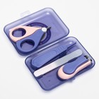 Детский маникюрный набор (ножницы, книпсер, пилка, пинцет), цвет розовый - Фото 2
