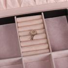 Шкатулка для украшений и часов 4 отделения «Чёрный чемоданчик», искусственная кожа, 9×32.5×26 см - Фото 2