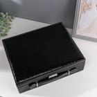 Шкатулка для украшений и часов 4 отделения «Чёрный чемоданчик», искусственная кожа, 9×32.5×26 см - Фото 3