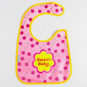 Нагрудник для кормления «Sweet Baby» непромокаемый на липучке, с карманом