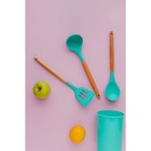 Набор кухонных принадлежностей Доляна «Лиам», 7 предметов, 33×12,5×12,5 см, цвет бирюзовый - Фото 8