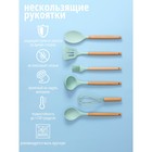 Набор кухонных принадлежностей Доляна «Лиам», 7 предметов, 33×12,5×12,5 см, цвет бирюзовый - Фото 3