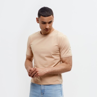 Футболка мужская MINAKU: Basic line MAN бежевая, размер 50