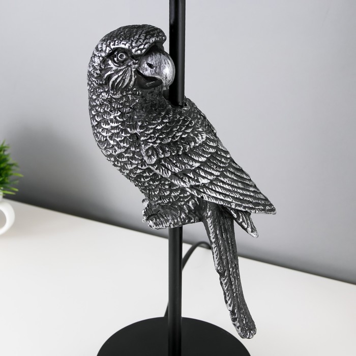 Настольная лампа "Попугай" E27 40Вт черно-серебряный 23,5х23,5х50 см RISALUX - фото 1889708642