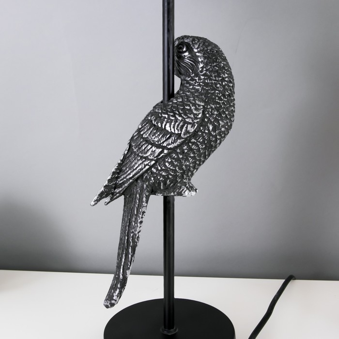 Настольная лампа "Попугай" E27 40Вт черно-серебряный 23,5х23,5х50 см RISALUX - фото 1908813433