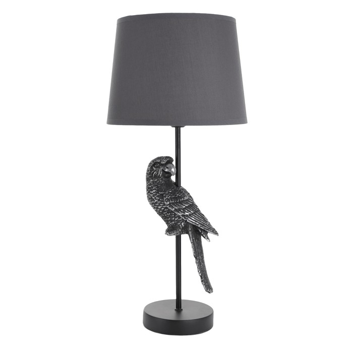 Настольная лампа "Попугай" E27 40Вт черно-серебряный 23,5х23,5х50 см RISALUX - фото 1889708647