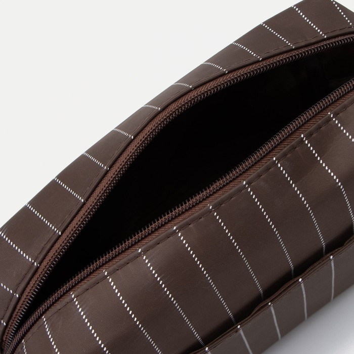 Косметичка на молнии, наружный карман, цвет коричневый - фото 1911661744