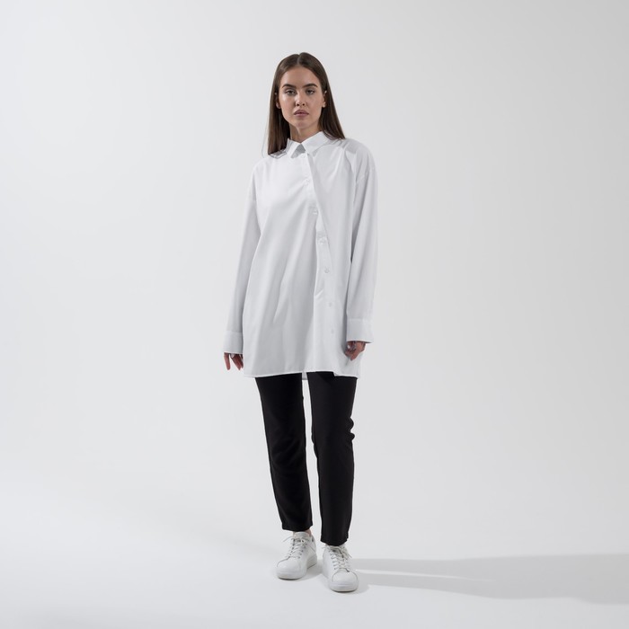 Рубашка SL, косая планка, 42-44, белый 52384