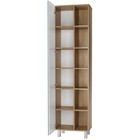 Пенал напольный «Домино» Craft 50, без ящика, с зеркалом, 498×317×1871 мм, цвет белый/дуб вотан - Фото 2