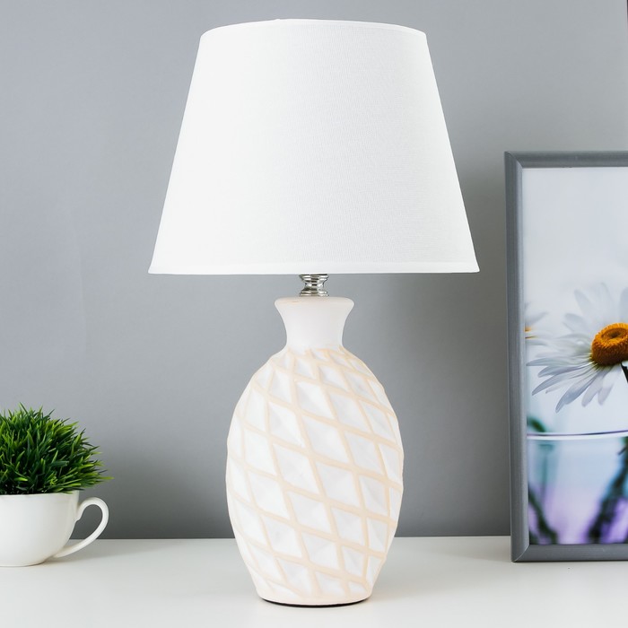 Настольная лампа 16502/1 E14 40 Вт бело-бежевый 22×22×38 см RISALUX - Фото 1