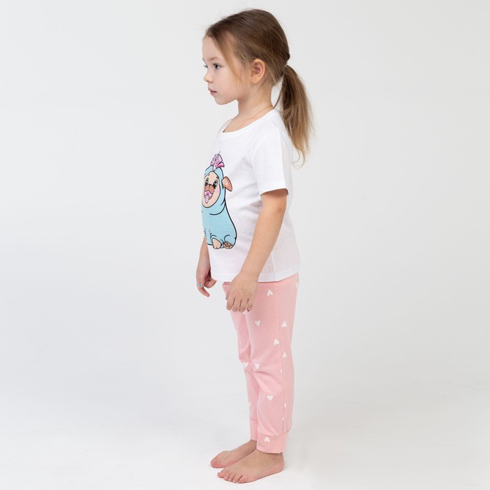 Пижама детская для девочки KAFTAN "Мопс" рост 98-104 (30) - фото 1907352906