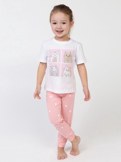 Пижама детская для девочки KAFTAN Cats, рост 86-92 см (28)