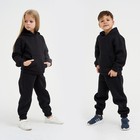 Костюм детский с начёсом (толстовка, брюки) KAFTAN "Basic line" р.28 (86-92), черный - фото 1144216