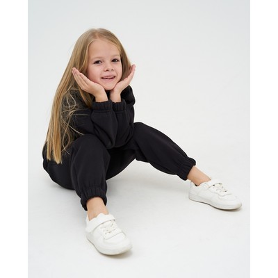 Костюм детский с начёсом (толстовка, брюки) KAFTAN «Basic line» р.28 (86-92), чёрный
