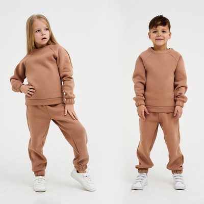 Костюм детский с начёсом (джемпер, брюки) KAFTAN "Basic line" р.34 (122-128), кофе