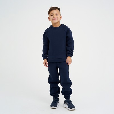 Костюм детский с начёсом (джемпер, брюки) KAFTAN Basic line, размер 30 (98-104 см), синий