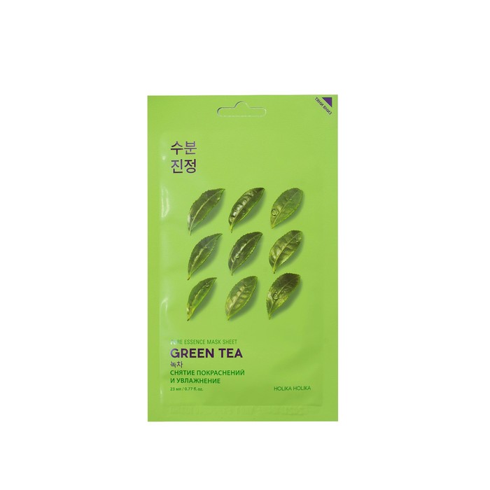 Противовоспалительная тканевая маска Pure Essence Mask Sheet Green Tea, зеленый чай - Фото 1