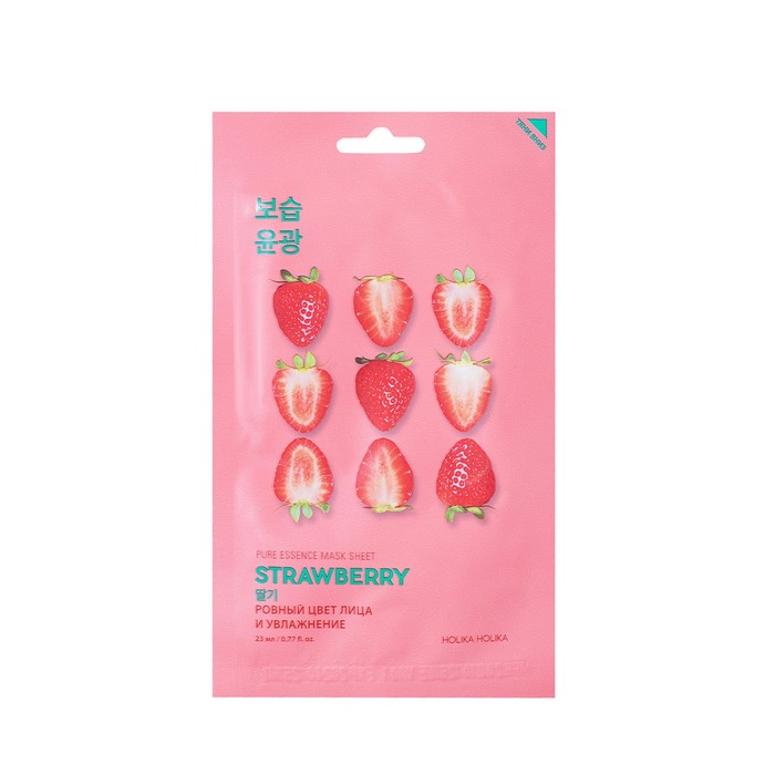 Освежающая тканевая маска Pure Essence Mask Sheet Strawberry, клубника, 23 мл - Фото 1