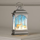 УЦЕНКА Фигура светодиодная "Фонарь цвет серебро, Олени в лесу", 1 LED, 13х7х3.5 см, 3хLR44, Т/БЕЛЫЙ - фото 14737578