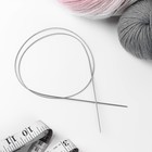 Спицы для вязания, круговые, с металлическим тросом, d = 1,6 мм, 80 см - Фото 2