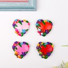 Магнит "Сердце в цветах с бабочкой" МИКС, 5,5х5 см - Фото 1