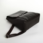 Рюкзак городской из натуральной кожи, Lakestone, с клапаном, цвет коричневый - Фото 4
