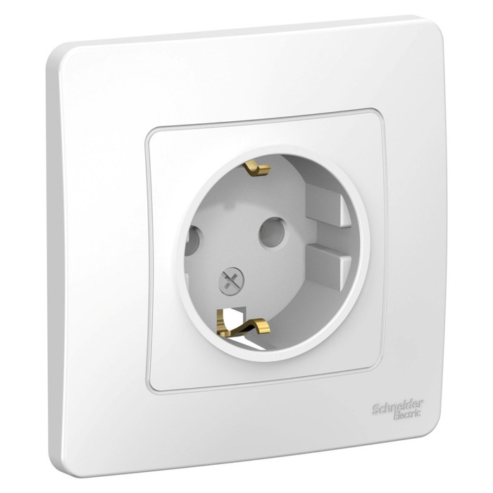 Розетка SE Blanca, 16 А, 250 В, встраиваемая, с з/к, IP20, белая, BLNRS001011 - Фото 1