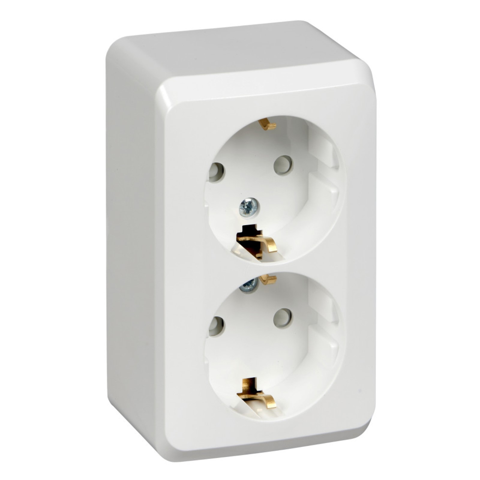 Розетка 2 м оп заземление белая Розетка 2 м оп заземление белая