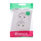 Розетка двойная SE Blanca, 16 А, 250 В, встраиваемая, без з/к, IP20, белая, BLNRS000021 - Фото 2