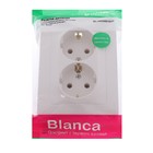 Розетка двойная SE Blanca, встраиваемая, с заземлением, 16 А, 250 В, IP20, белая, BLNRS001021 - Фото 2
