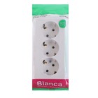 Розетка тройная SE Blanca, 16 А, 250 В, накладная, с з/к, IP20, белая, BLNRA010311 - Фото 2