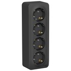 Розетка четверная SE Blanca, 16 А, 250 В, накладная, с з/к, шторки, IP20, антр., BLNRA011416 - Фото 1