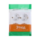 Розетка четверная SE "Этюд", 16 А, 250 В, накладная, с з/к, шторки, IP20, белая, PA16-208B - Фото 2