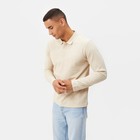 Футболка поло с длинным рукавом мужская MINAKU, размер 50, бежевая - Фото 2