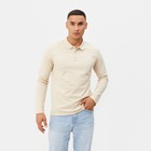 Футболка поло с длинным рукавом мужская MINAKU, размер 52, бежевая - Фото 1