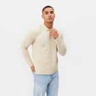 Футболка поло с длинным рукавом мужская MINAKU, размер 52, бежевая - Фото 4