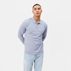 Футболка поло с длинным рукавом мужская MINAKU, размер 48, серая - Фото 4