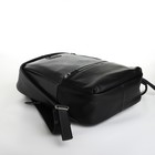 Рюкзак городской из натуральной кожи Lakestone на молнии, цвет чёрный/серый - Фото 3