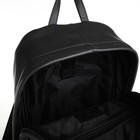 Рюкзак городской из натуральной кожи Lakestone на молнии, цвет чёрный/серый - Фото 4